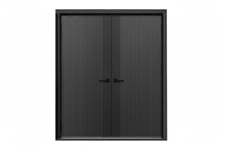 Strata VV51 Batten 25mm With Style Aluminium Pre Hung Door — 2340 Height - Just Doors QLD