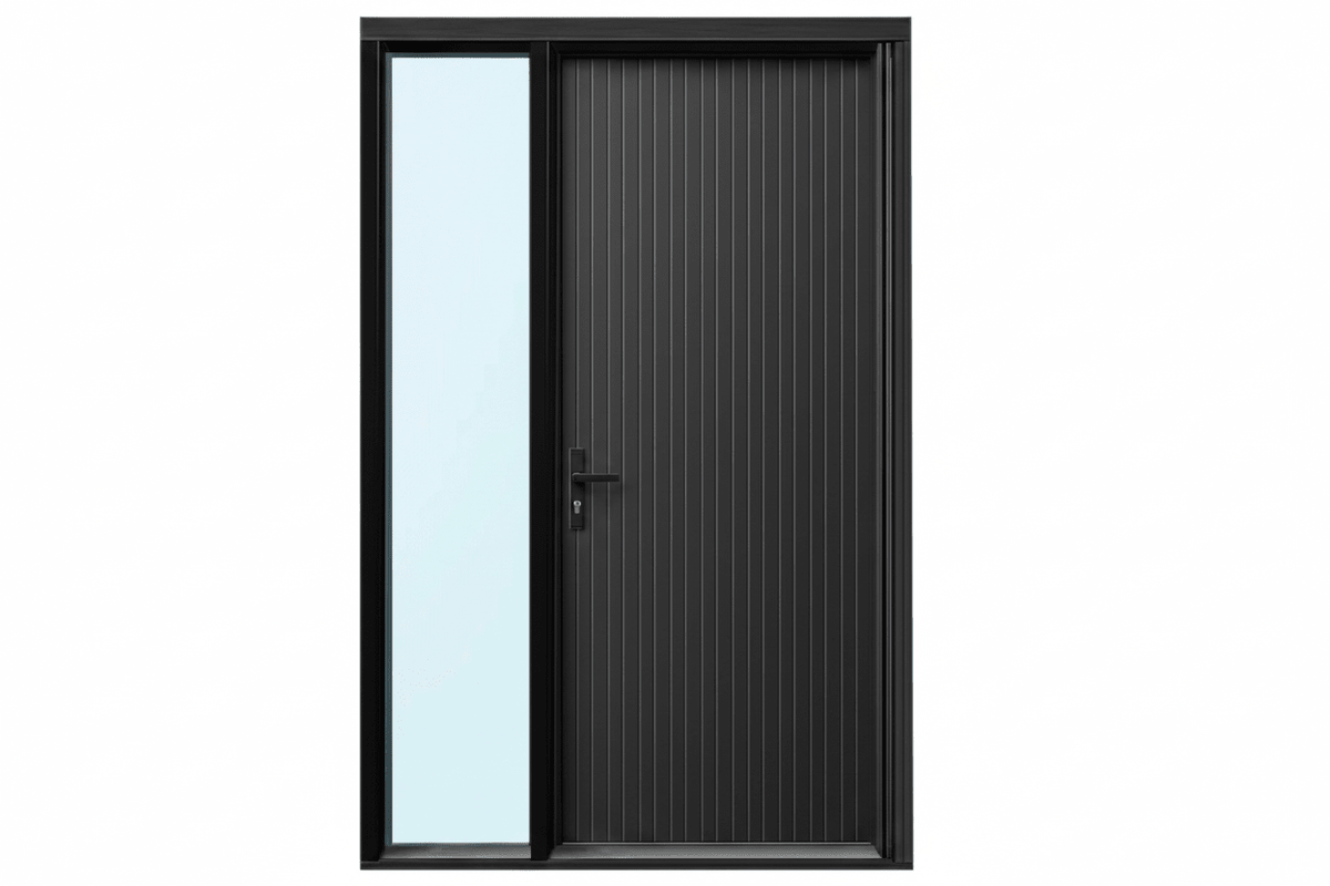 Strata VV52 Batten 40mm Aluminium Pre Hung Door — 2340 Height - Just Doors QLD