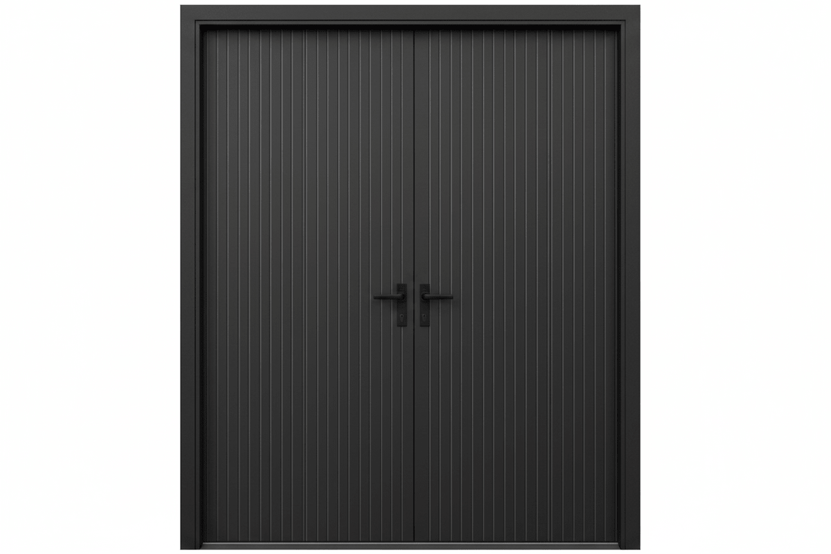Strata VV52 Batten 40mm Aluminium Pre Hung Door — 2340 Height - Just Doors QLD