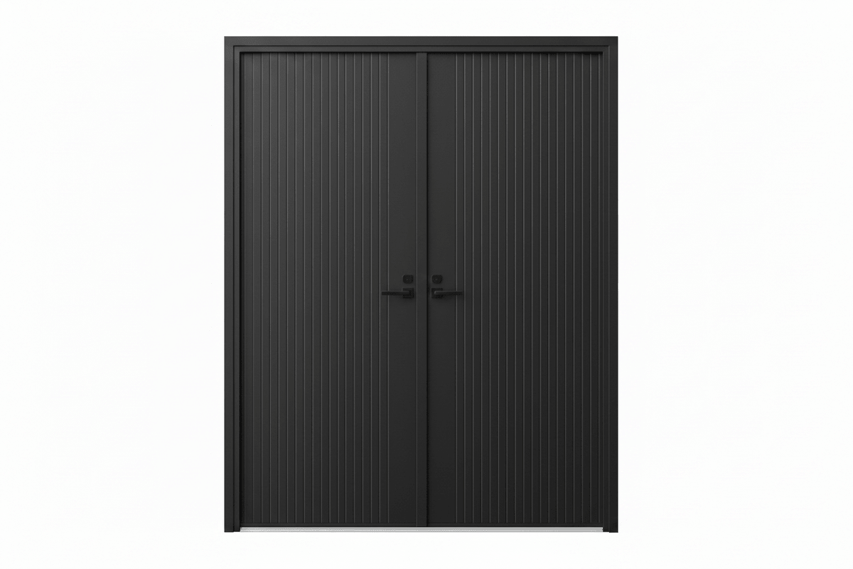 Strata VV53 Batten 40mm With Style Aluminium Pre Hung Door — 2340 Height - Just Doors QLD