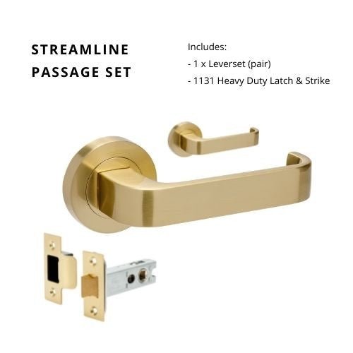 STREAMLINE - Satin Brass - Just Doors QLD
