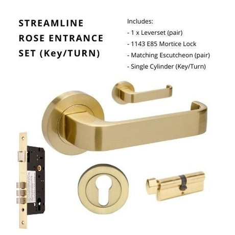 STREAMLINE - Satin Brass - Just Doors QLD