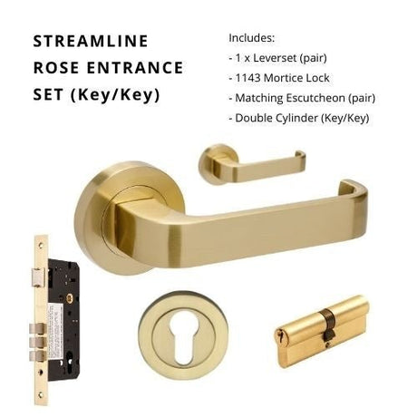 STREAMLINE - Satin Brass - Just Doors QLD