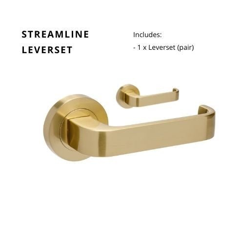 STREAMLINE - Satin Brass - Just Doors QLD