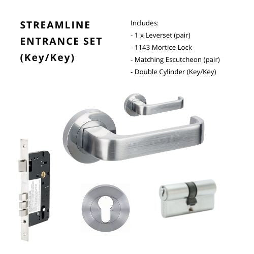 STREAMLINE - Satin Chrome - Just Doors QLD