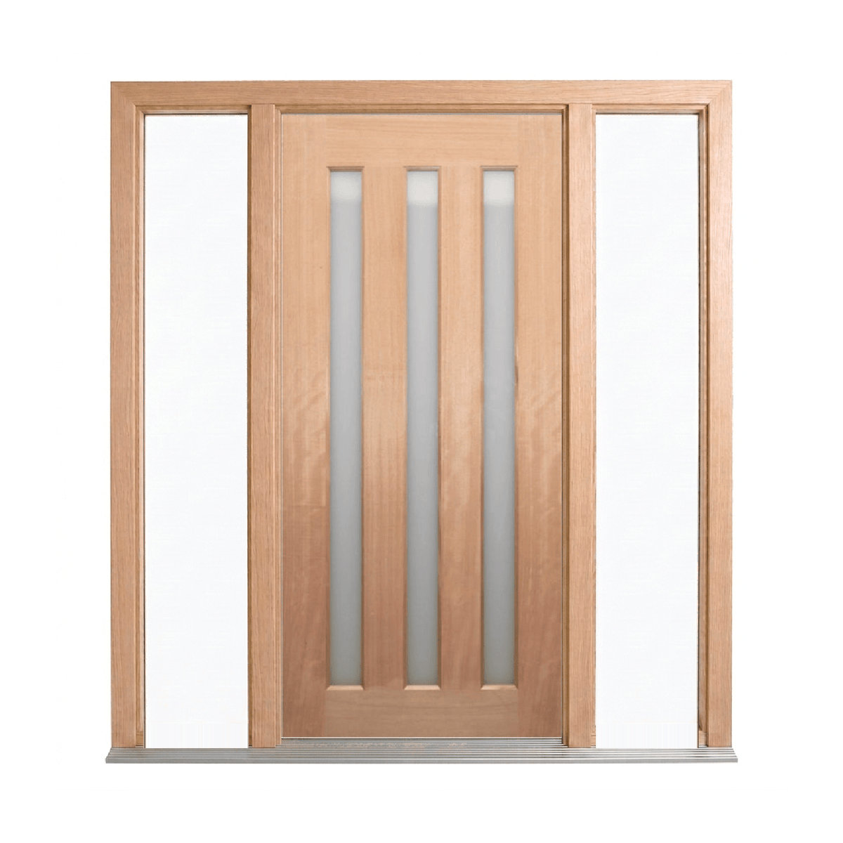 Three-Lite Vertical Glass Timber Door 2040mm – Pre-Hung