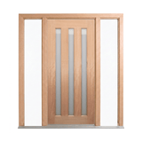 Three-Lite Vertical Glass Timber Door 2040mm – Pre-Hung