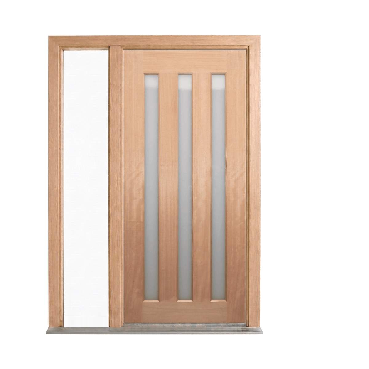 Three-Lite Vertical Glass Timber Door 2040mm – Pre-Hung