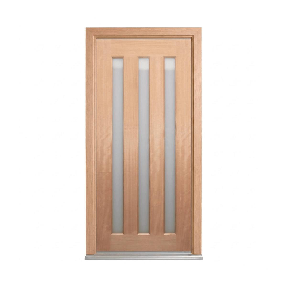 Three-Lite Vertical Glass Timber Door 2040mm – Pre-Hung
