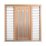 Three-Lite Vertical Glass Timber Door 2040mm – Pre-Hung