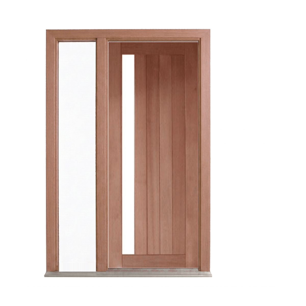 Vertical Plank 1 Lite Timber Entrance Door – GD-5V1 – WS Wide Style 2340mm – Pre-Hung