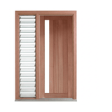 Vertical Plank 1 Lite Timber Entrance Door – GD-5V1 – WS Wide Style 2340mm – Pre-Hung