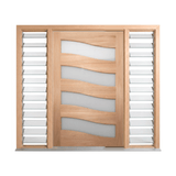 Wave Timber Glass Door – GD-WAVE – WS Wide Style 2340mm – Pre-Hung