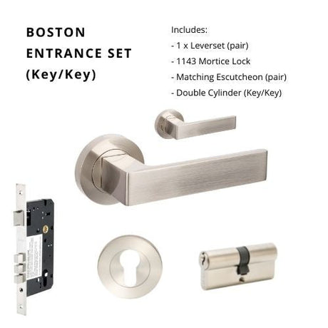 Zanda Boston - Brushed Nickel - Just Doors QLD