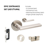 Zanda Epic - Brushed Nickel Door Handles - Just Doors QLD
