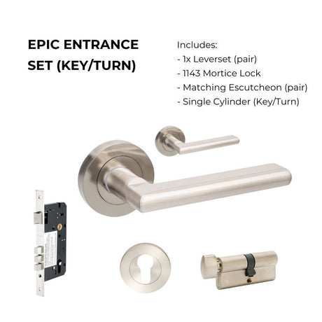 Zanda Epic - Brushed Nickel Door Handles - Just Doors QLD