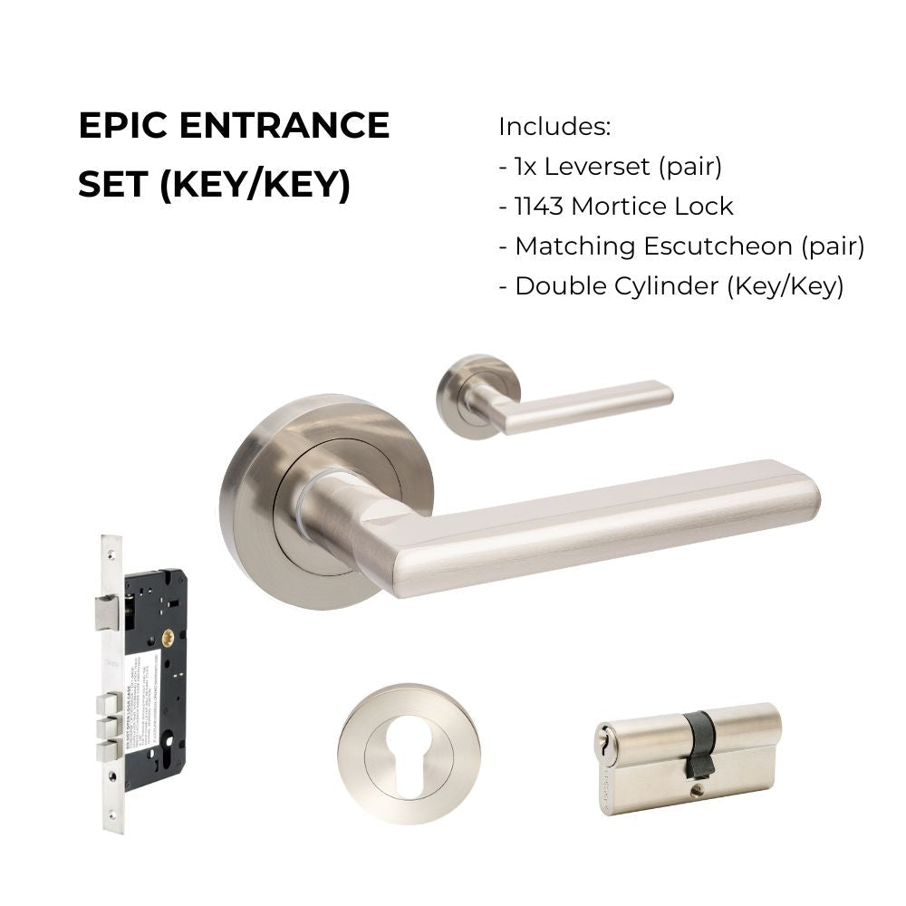 Zanda Epic - Brushed Nickel Door Handles - Just Doors QLD