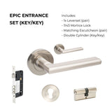 Zanda Epic - Brushed Nickel Door Handles - Just Doors QLD
