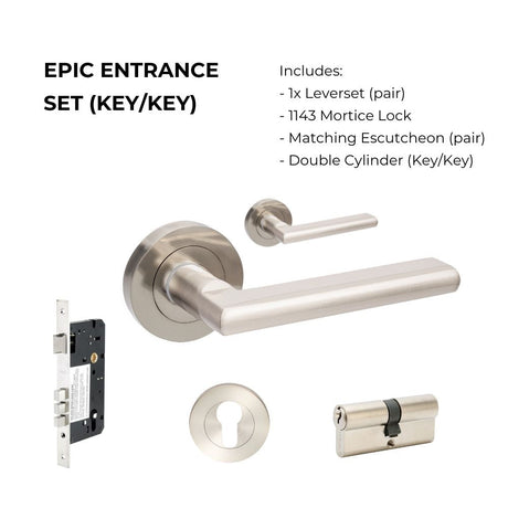 Zanda Epic - Brushed Nickel Door Handles - Just Doors QLD