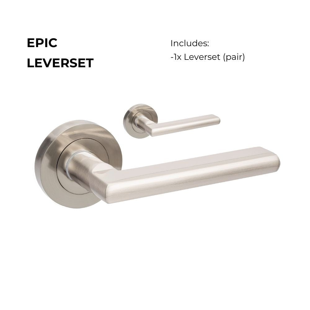 Zanda Epic - Brushed Nickel Door Handles - Just Doors QLD