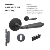 Zanda Oxford - Matt Black Door Handles - Just Doors QLD