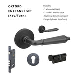 Zanda Oxford - Matt Black Door Handles - Just Doors QLD