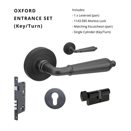 Zanda Oxford - Matt Black Door Handles - Just Doors QLD