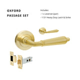 Zanda Oxford - Satin Brass Door Handles - Just Doors QLD