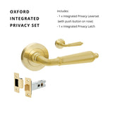Zanda Oxford - Satin Brass Door Handles - Just Doors QLD