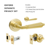 Zanda Oxford - Satin Brass Door Handles - Just Doors QLD