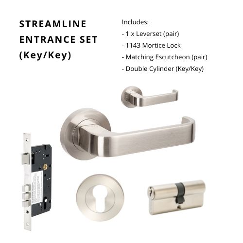 Zanda Streamline - Brushed Nickel - Just Doors QLD