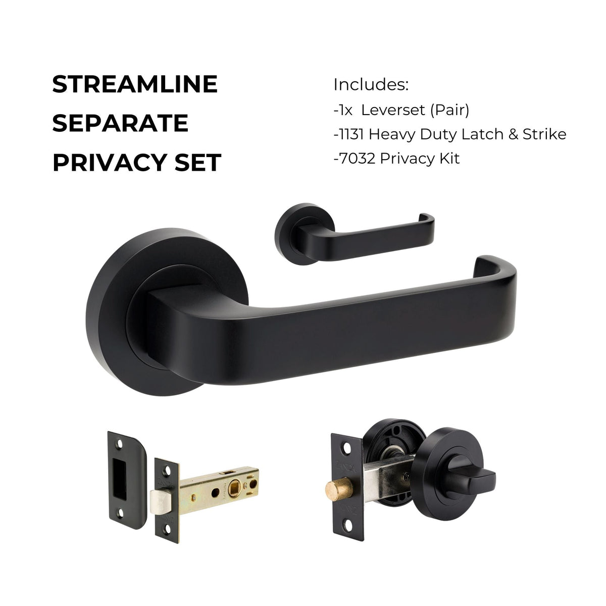 Zanda Streamline - Matt Black - Just Doors QLD