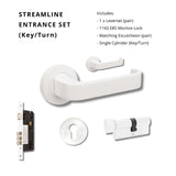 Zanda Streamline - Matt White Door Handles - Just Doors QLD