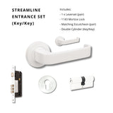 Zanda Streamline - Matt White Door Handles - Just Doors QLD
