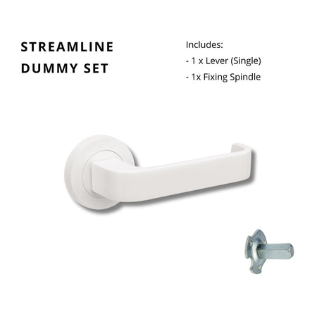 Zanda Streamline - Matt White Door Handles - Just Doors QLD