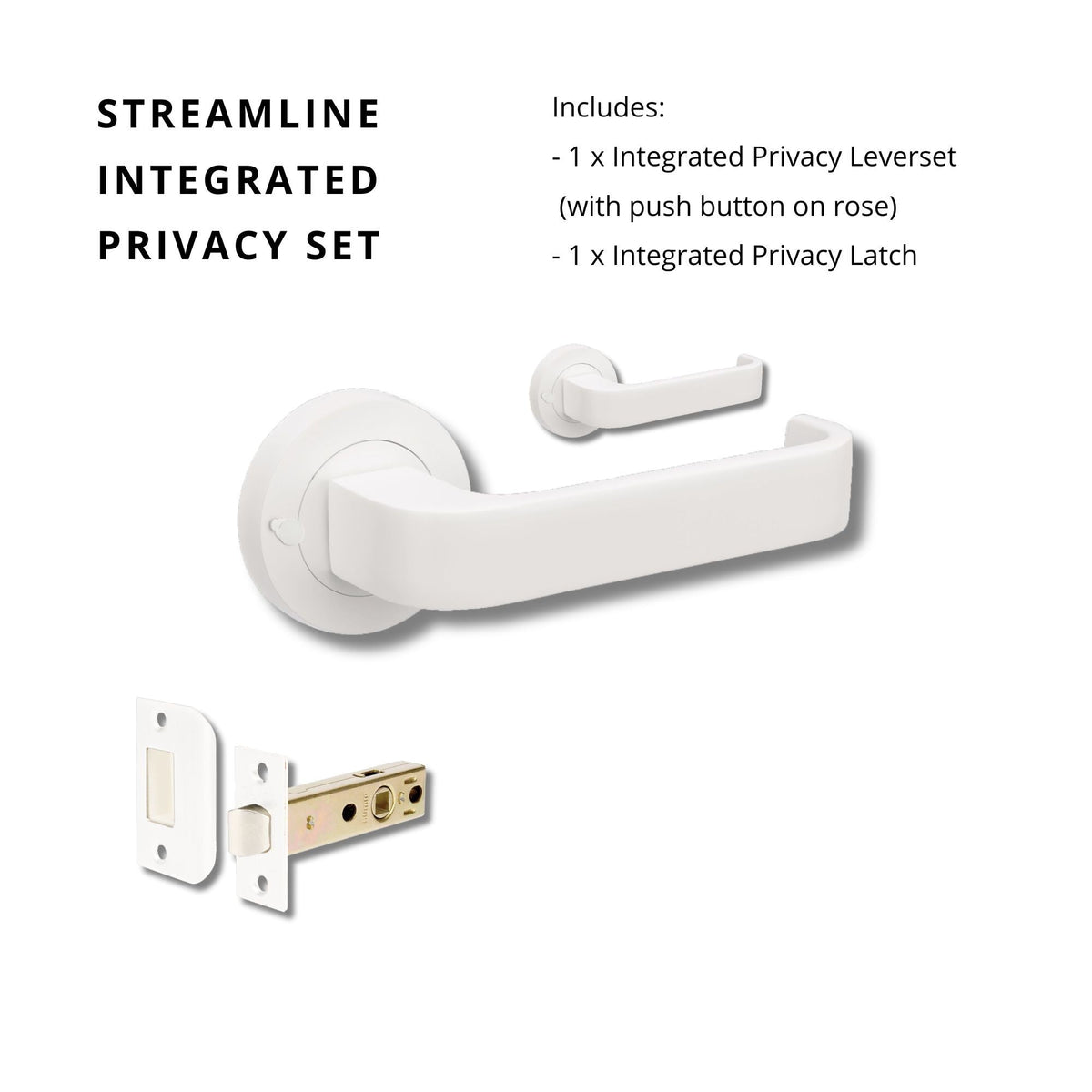 Zanda Streamline - Matt White Door Handles - Just Doors QLD