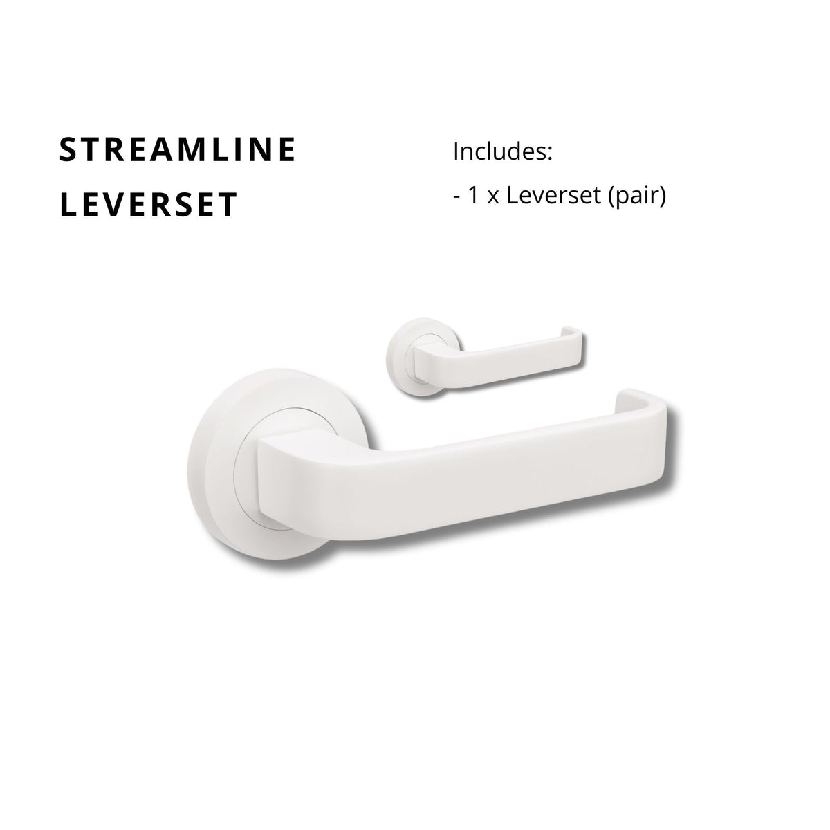 Zanda Streamline - Matt White Door Handles - Just Doors QLD