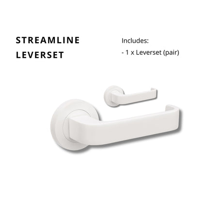Zanda Streamline - Matt White Door Handles - Just Doors QLD