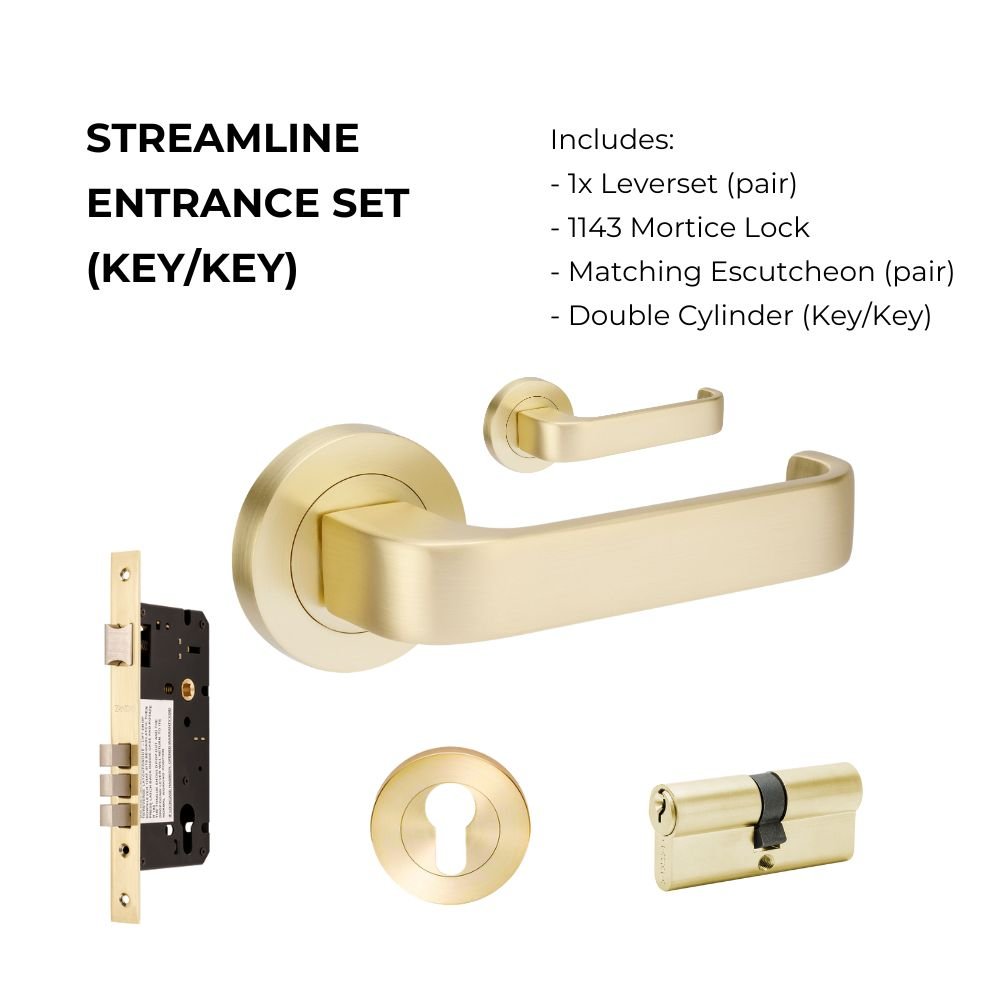 Zanda Streamline - Satin Brass - Just Doors QLD