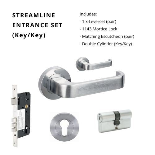 Zanda Streamline - Satin Chrome - Just Doors QLD