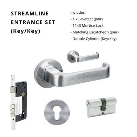 Zanda Streamline - Satin Chrome - Just Doors QLD