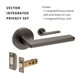 Zanda Vector - Graphite Nickel Door Handles - Just Doors QLD