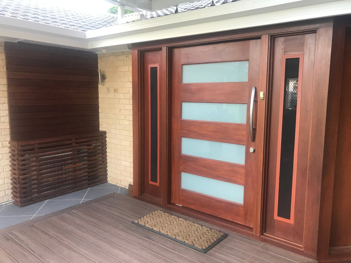 4-Lite B 1200 x 2040 x 40mm Horizontal Large Door & Frame Package - Just Doors QLD