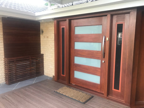 4-Lite B 1200 x 2040 x 40mm Horizontal Large Door & Frame Package - Just Doors QLD