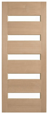 Corinthian Blonde Oak AWO 52G Horizontal Glazed Timber Door - Just Doors QLD