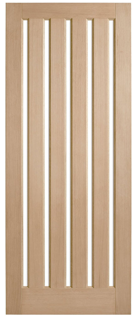 Corinthian Blonde Oak AWO 5VG Vertical Glazed Timber Door - Just Doors QLD