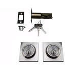 D1- Astor Satin Nickel Slimline Square Double Cylinder Deadbolt - Just Doors QLD