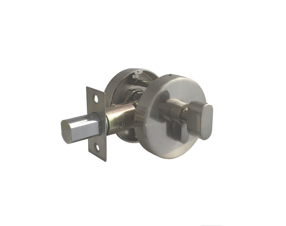 D2- Round Satin Nickel Slimline Round Single Cylinder Deadbolt - Just Doors QLD