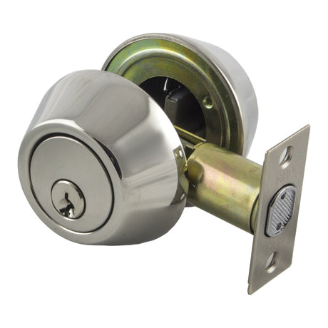 D6- Double Cylinder Brushed Nickel Deadbolt - Just Doors QLD
