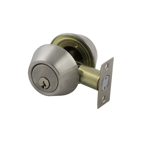 D6- Single Cylinder Brushed Nickel Deadbolt - Just Doors QLD